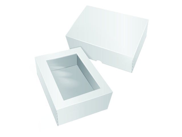 Коробка для пирожных, из микрогофрокартона, с прозрачным окном 22x16x5 см