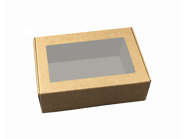 Коробка для зефира, крафт, с прозрачным окном - 198х198х68