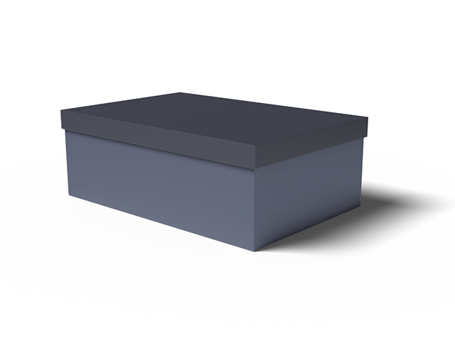 Обувная коробка, черная, подарочная, микрогофрокартон - 355x200x25 мм