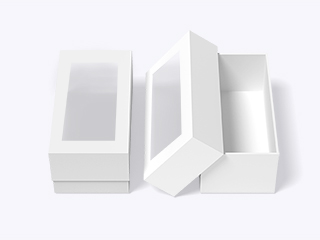 Прямоугольная удлиненная коробка из картона с крышкой клапаном