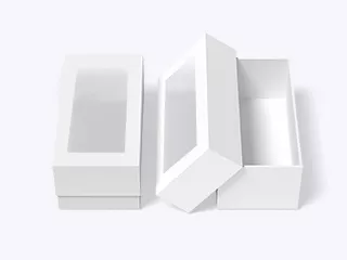 Коробка крышка-дно 340х120х120, с прозрачным окном, белая