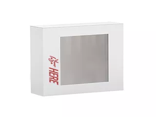 Коробка крышка-дно 250х200х80, с прозрачным окном, с логотипом