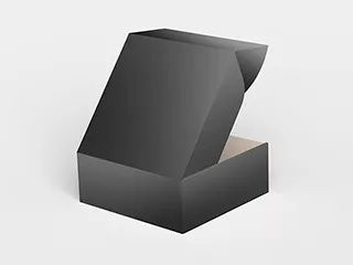 Коробка с откидывающейся крышкой 200х180х80, непрозрачная, черная