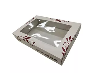 Коробка крышка-дно 420х280х77, с прозрачным окном, с печатью